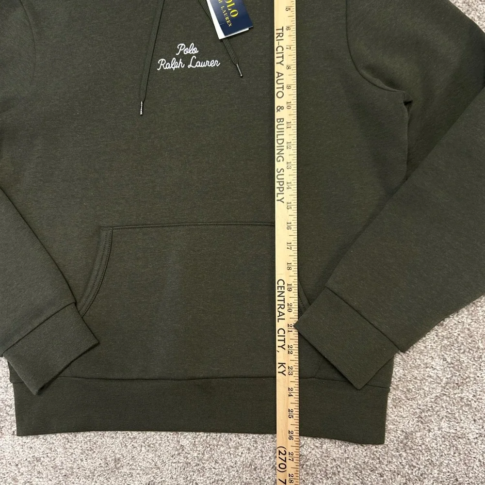 NWT Polo Ralph Lauren Double‎ Knit Hoodie Sweatshirt Script Logo Men Medium Pony